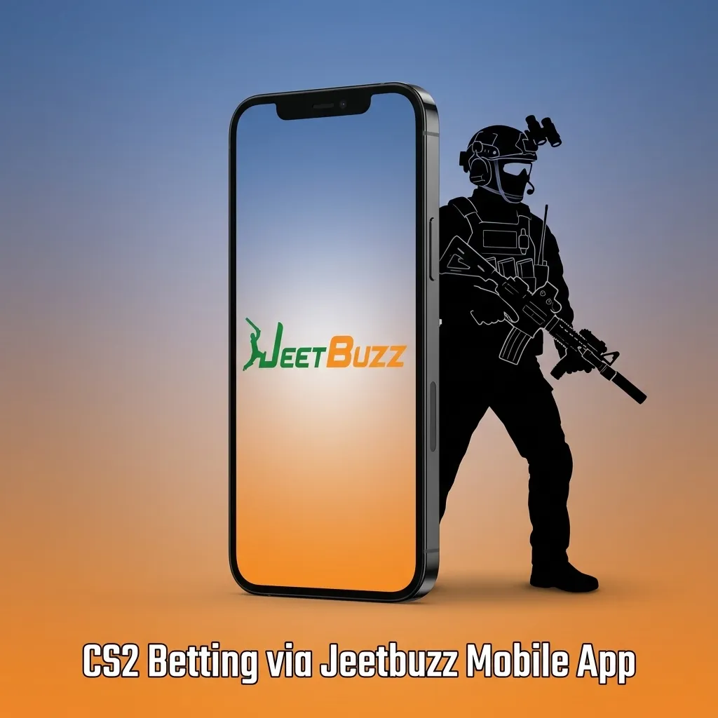 Smartphone showing Jeetbuzz app CS2 betting screen with live odds and match markets for Pakistani users