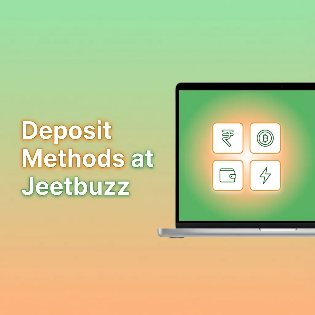 Illustration of Jeetbuzz deposit methods with steps for Pakistani players using cards, e-wallets, and local gateways
