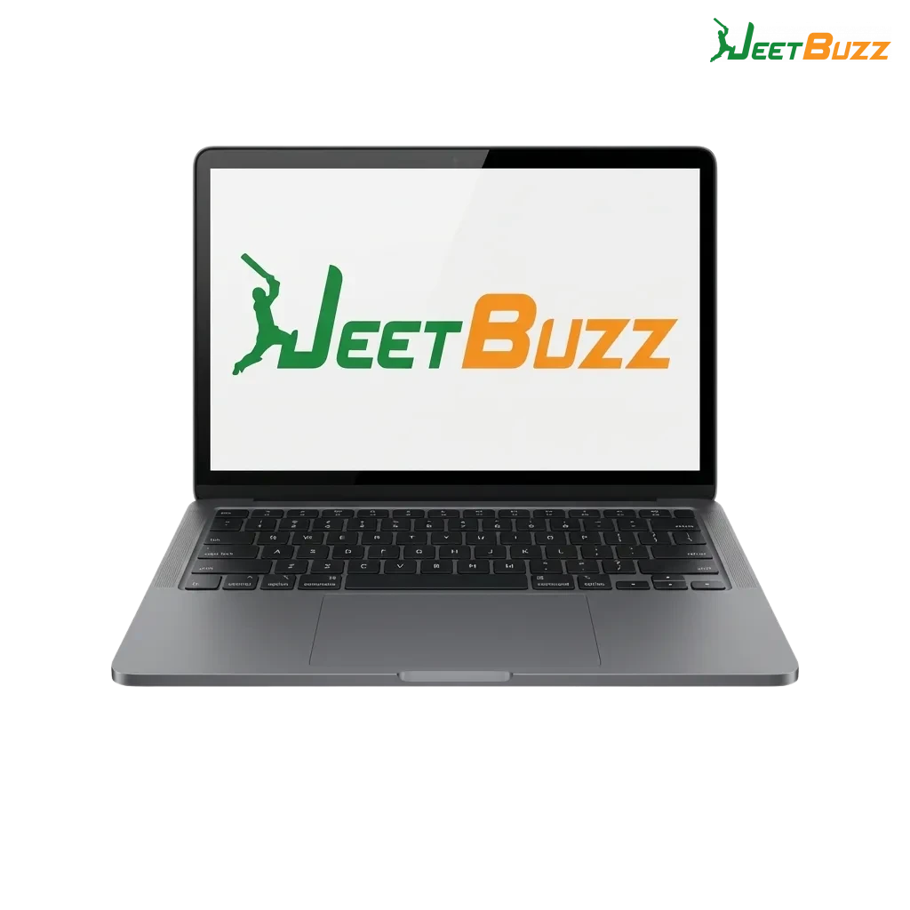 Jeetbuzz desktop app interface on a computer screen, showing sports betting and casino games for Windows and macOS