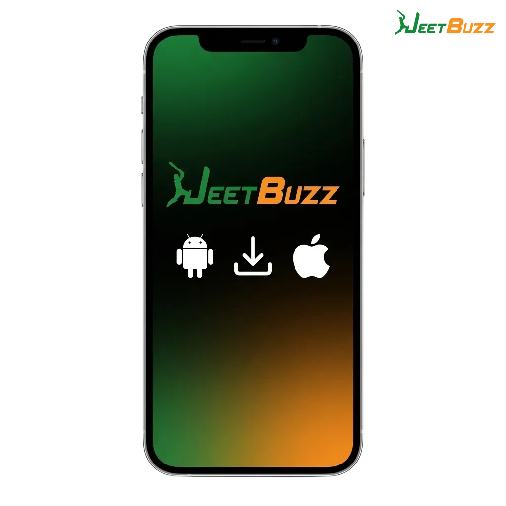 Jeetbuzz app promo with Android and iOS phones, 100% bonus offer up to 10,000 PKR for Pakistan bettors