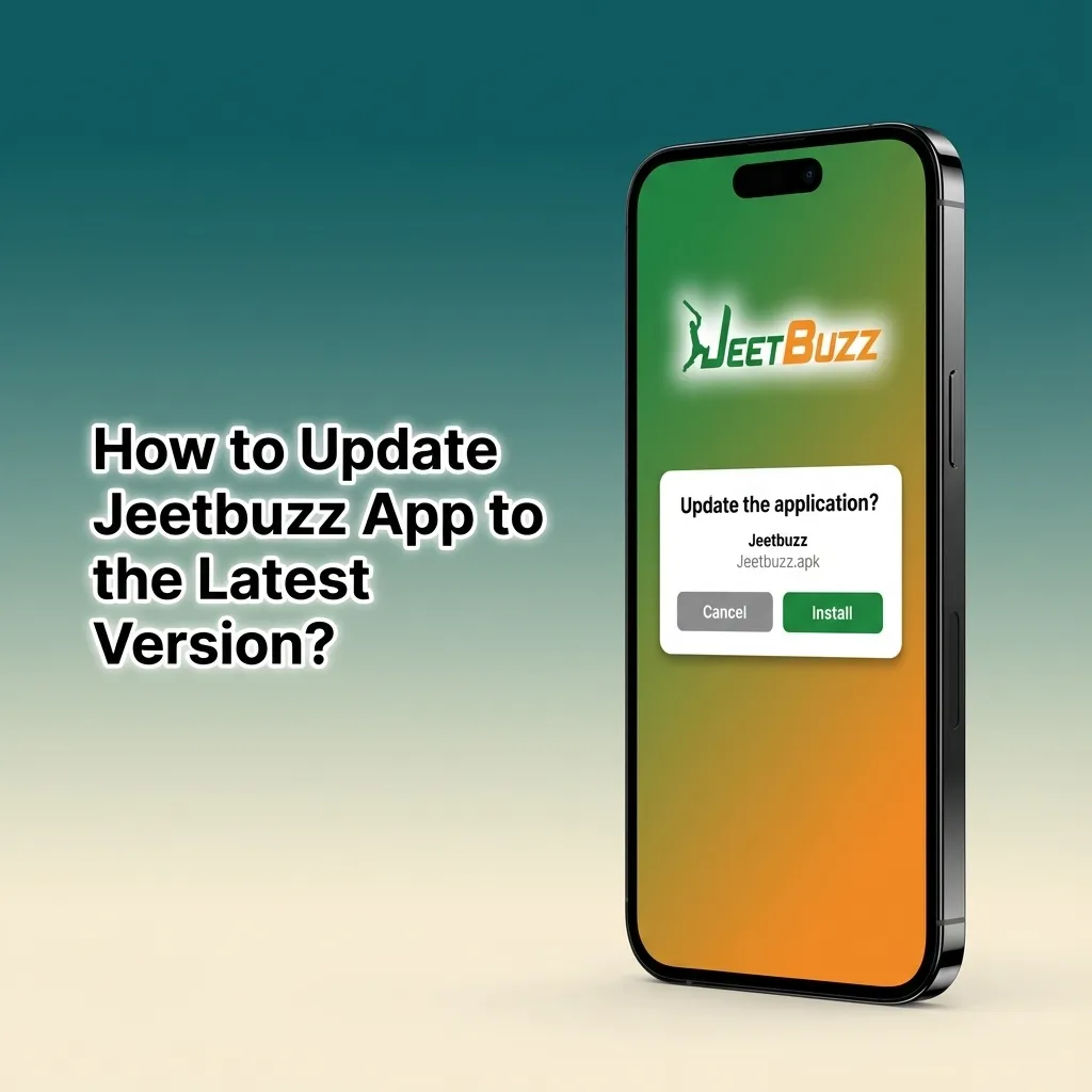 Illustration of a user updating the Jeetbuzz betting app on a smartphone by downloading the latest APK from the official site