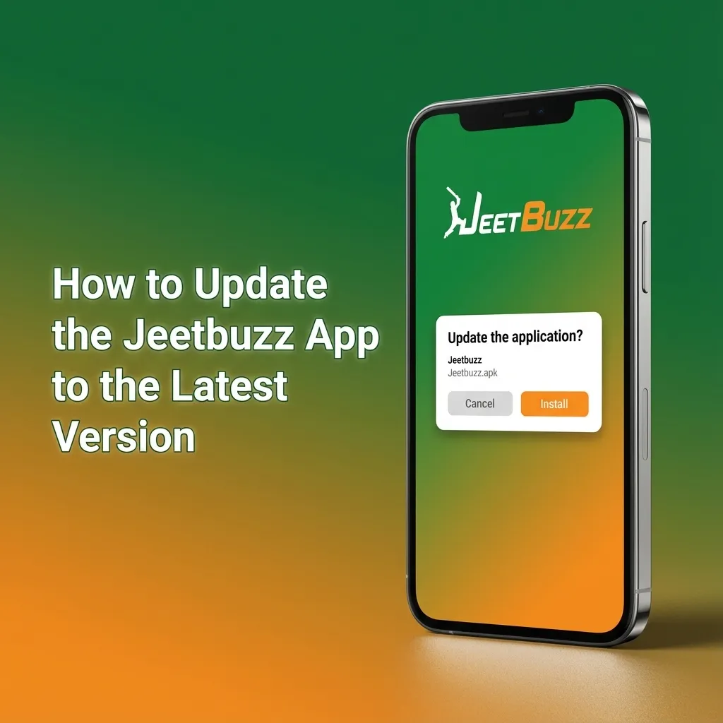 iPhone screen showing Jeetbuzz PWA icon and text explaining automatic server-side updates without App Store downloads