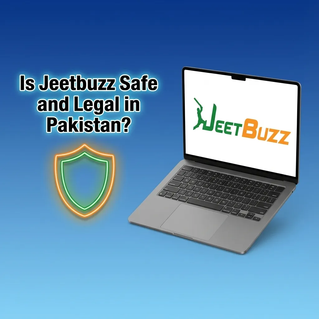 Infographic asking if Jeetbuzz is safe and legal in Pakistan, noting Curacao license, encryption, privacy, and user KYC duties