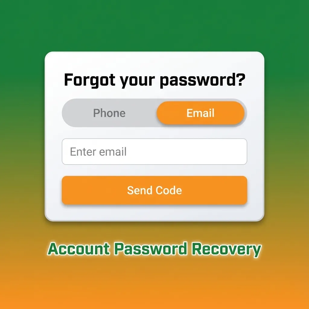 Illustration of account password recovery steps, highlighting phone and email access for Jeetbuzz login reset