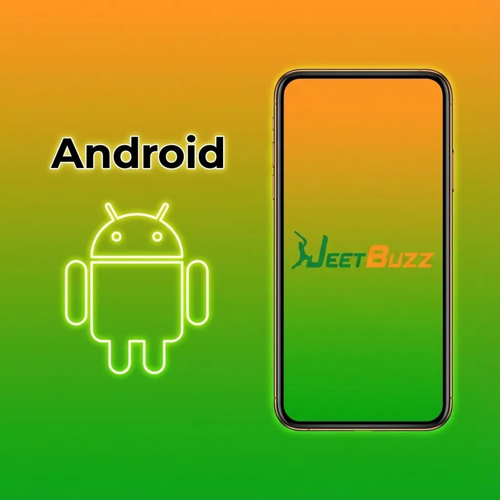 Smartphone showing Jeetbuzz Android betting app screen with download and install steps for APK on modern devices