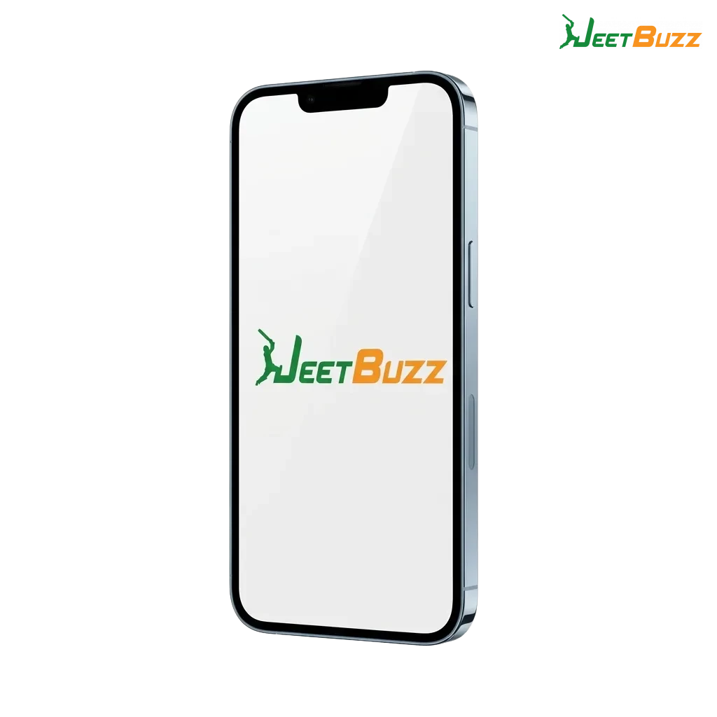 iPhone screen showing Jeetbuzz iOS app for Pakistan with sports betting, casino games, PKR payments, and 100% welcome bonus