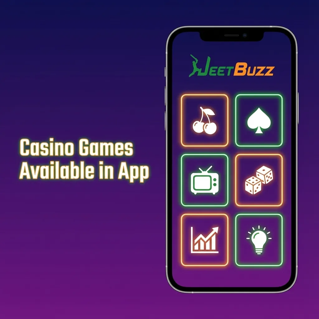 Jeetbuzz mobile app screen showing casino lobby with slots, live tables, card games, and game shows for Pakistan users