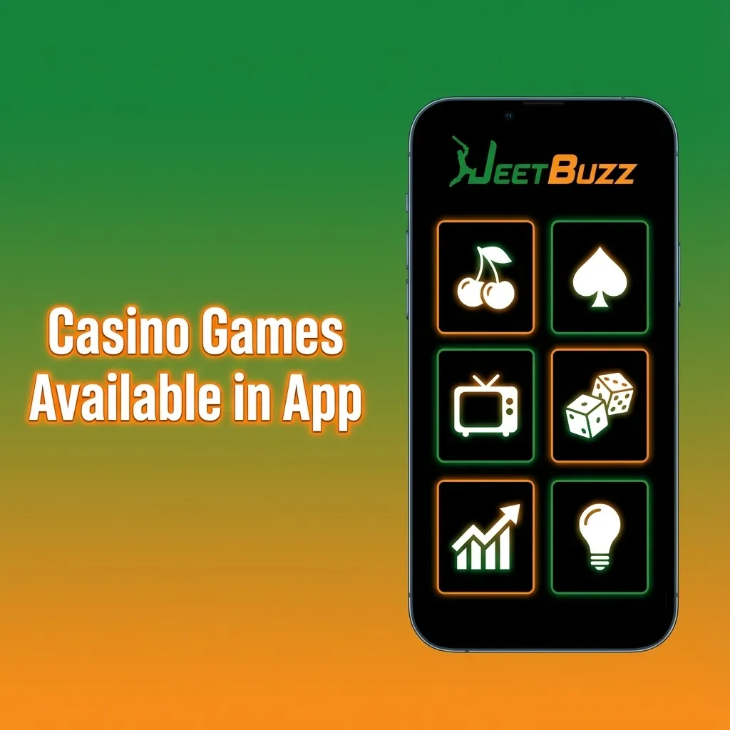 Jeetbuzz iOS app screen showing casino lobby with slots, table games, and a sports-to-casino toggle button