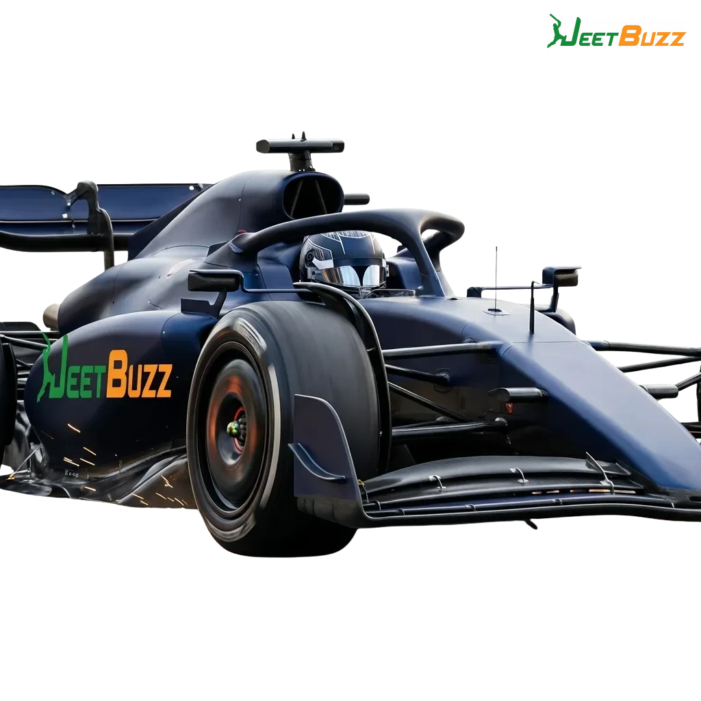 Jeetbuzz Formula 1 betting site page in Pakistan showing F1 odds, race markets, and welcome bonus offer on desktop and mobile