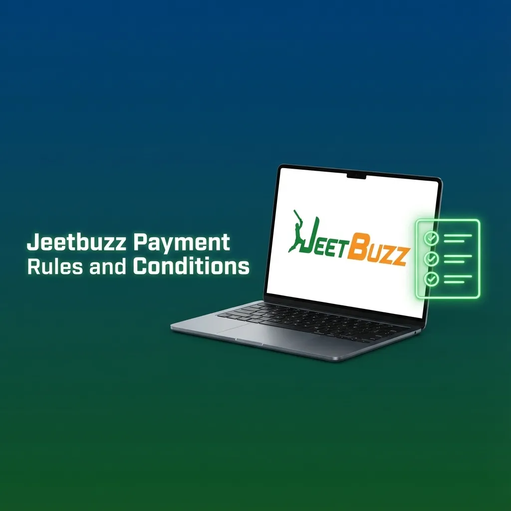 Infographic titled “Jeetbuzz Payment Rules and Conditions” listing rules for deposits, withdrawals, limits, and bonus wagering.