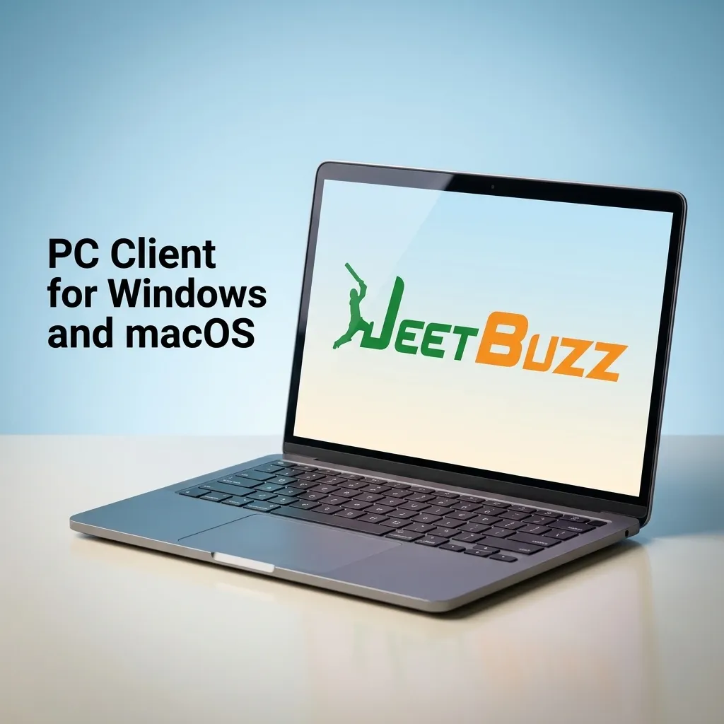 Laptop screen showing Jeetbuzz website open in a modern web browser on a desktop workspace