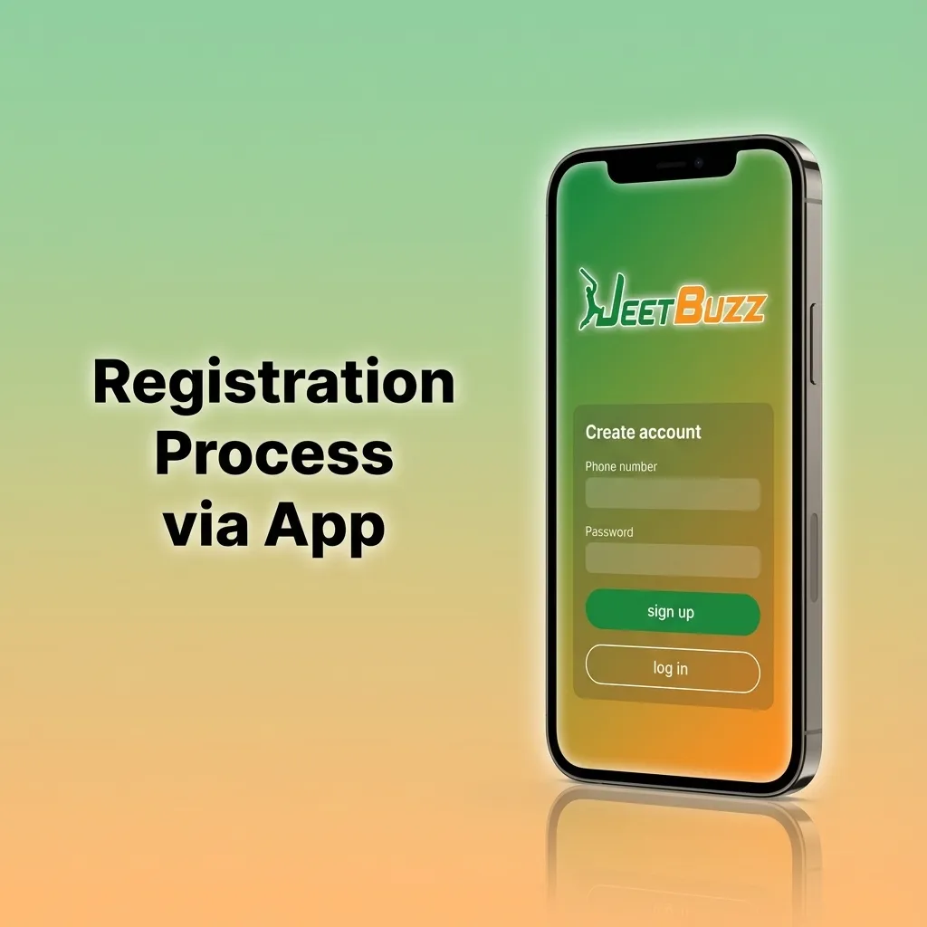 Smartphone showing Jeetbuzz app registration steps with Pakistan details, account form fields, and 100% bonus offer
