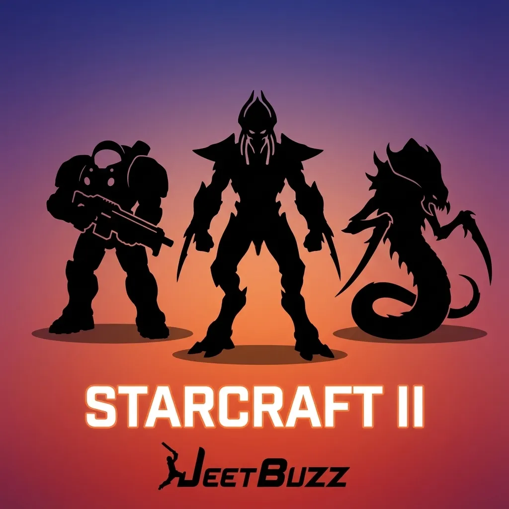 StarCraft II esports match screen with Terran, Zerg, Protoss armies and betting markets listed alongside tournaments