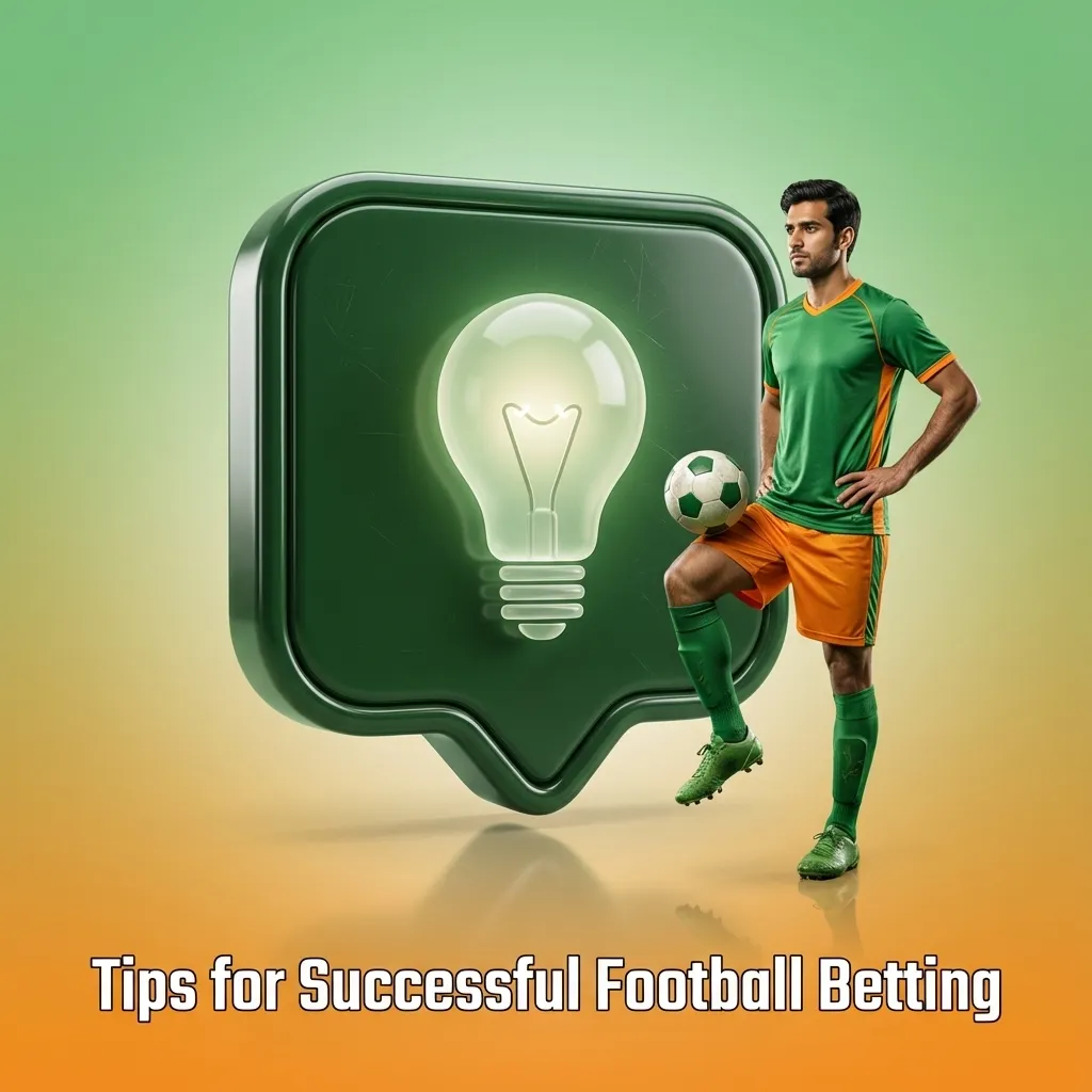 Infographic titled “Tips for Successful Football Betting” with icons for form, injuries, tactics, venue, weather, and bankroll
