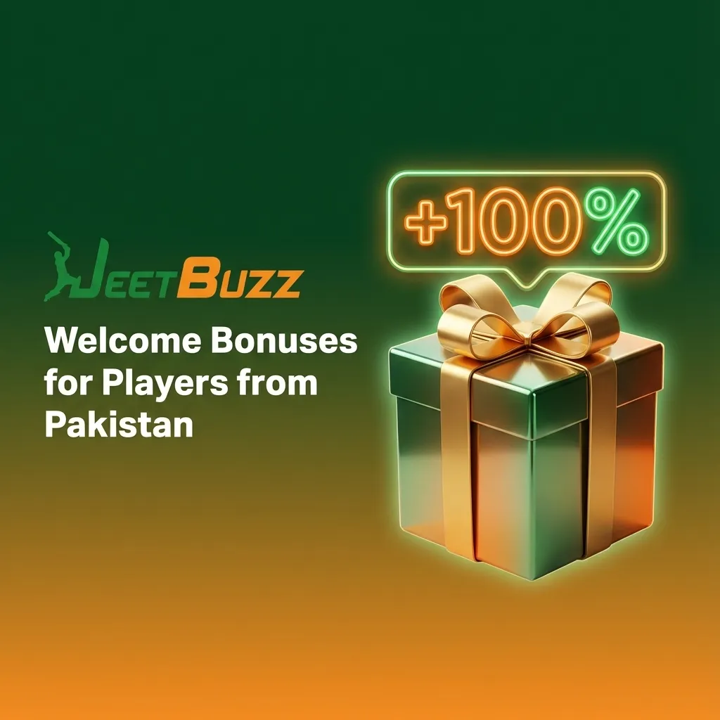 Promo banner: “Welcome Bonuses for Players from Pakistan – 100% sports or casino bonus up to 10,000 PKR on first deposit.”