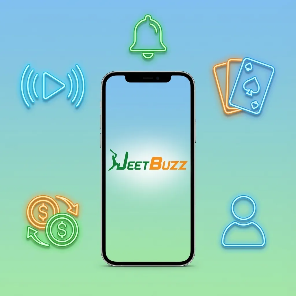 Infographic showing Jeetbuzz iOS app features: PKR betting, local payments, cricket focus, casino games, and bonuses.