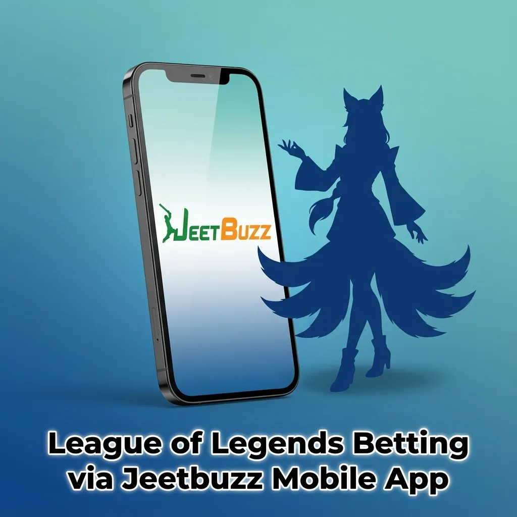 Smartphone showing Jeetbuzz app LoL betting screen with live odds and esports markets, tailored for users in Pakistan