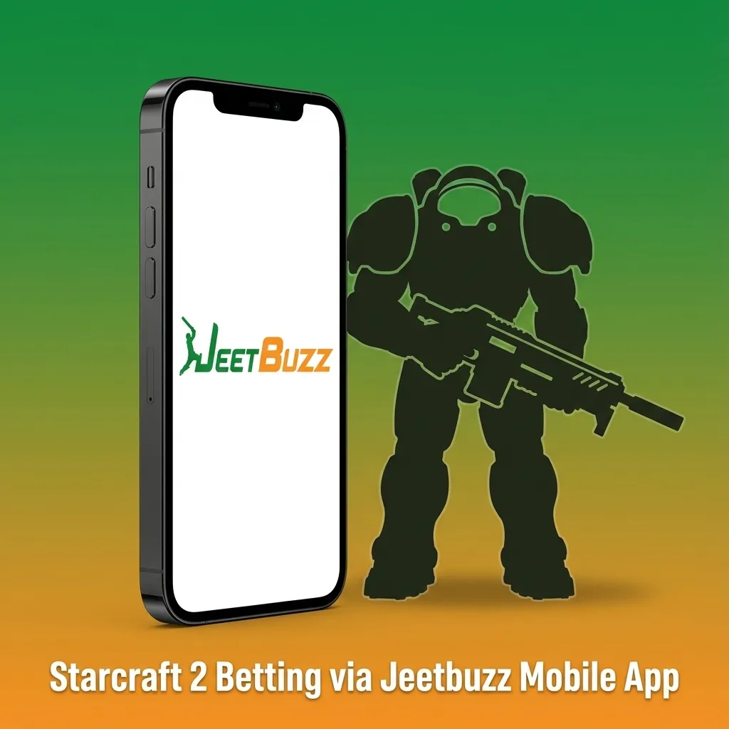 Person using Jeetbuzz mobile app in Pakistan to bet on live StarCraft 2 esports matches on a smartphone