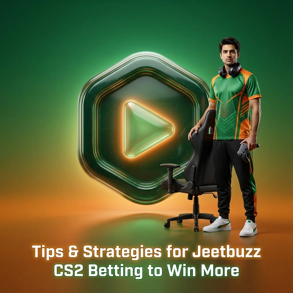 Infographic on Jeetbuzz CS2 betting tips, showing bankroll, map pools, roster changes, form, live bets, and records
