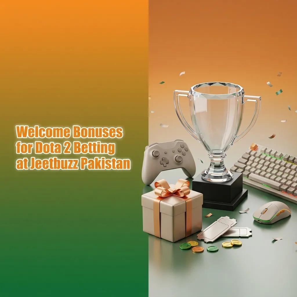 Jeetbuzz Pakistan welcome bonus banner showing 100% up to 10,000 PKR for new Dota 2 betting players